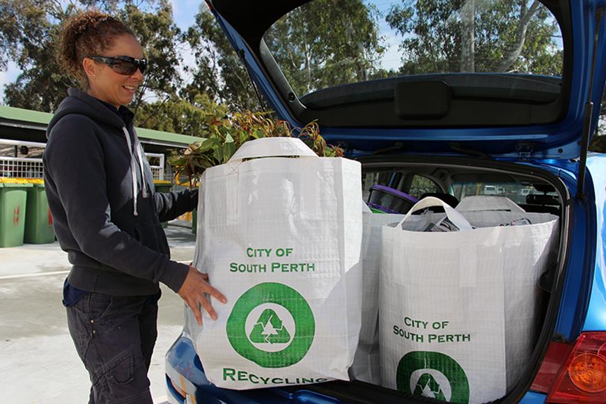 Green recycling bags