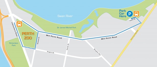 Perth Zoo Overflow Parking Map