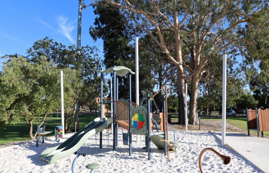 New playground with slide and ladders