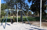 Childrens swing set outdoors at playground