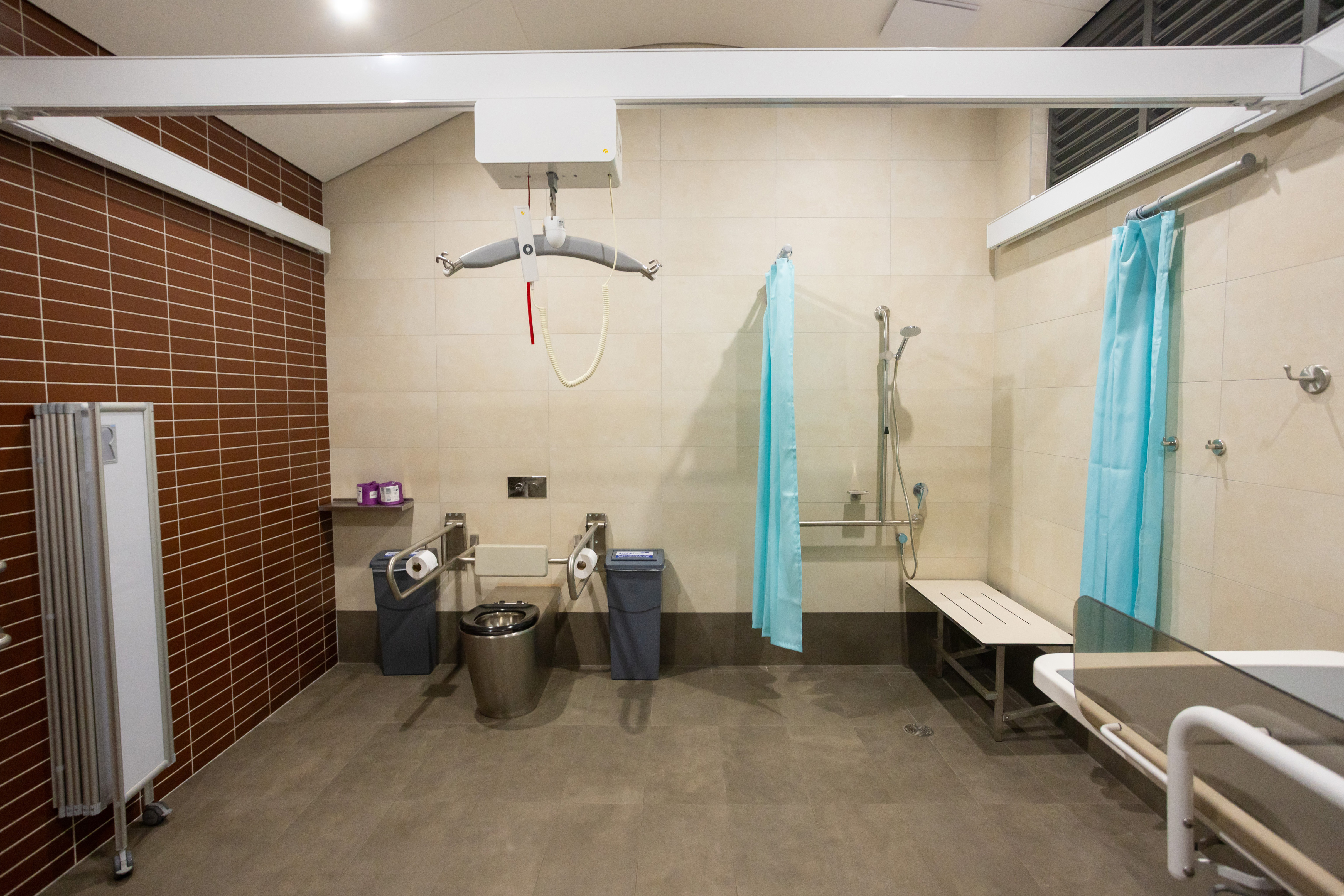 Accessible bathroom with toilet and shower