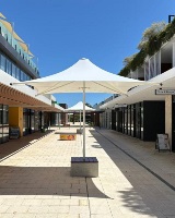 The new umbrellas in Manning Laneway