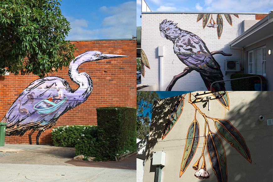James Giddy murals across 3 walls