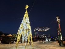 Christmas light tower with star