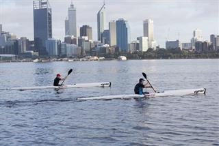 Kayaking on the Swan River along South Perth Foreshore