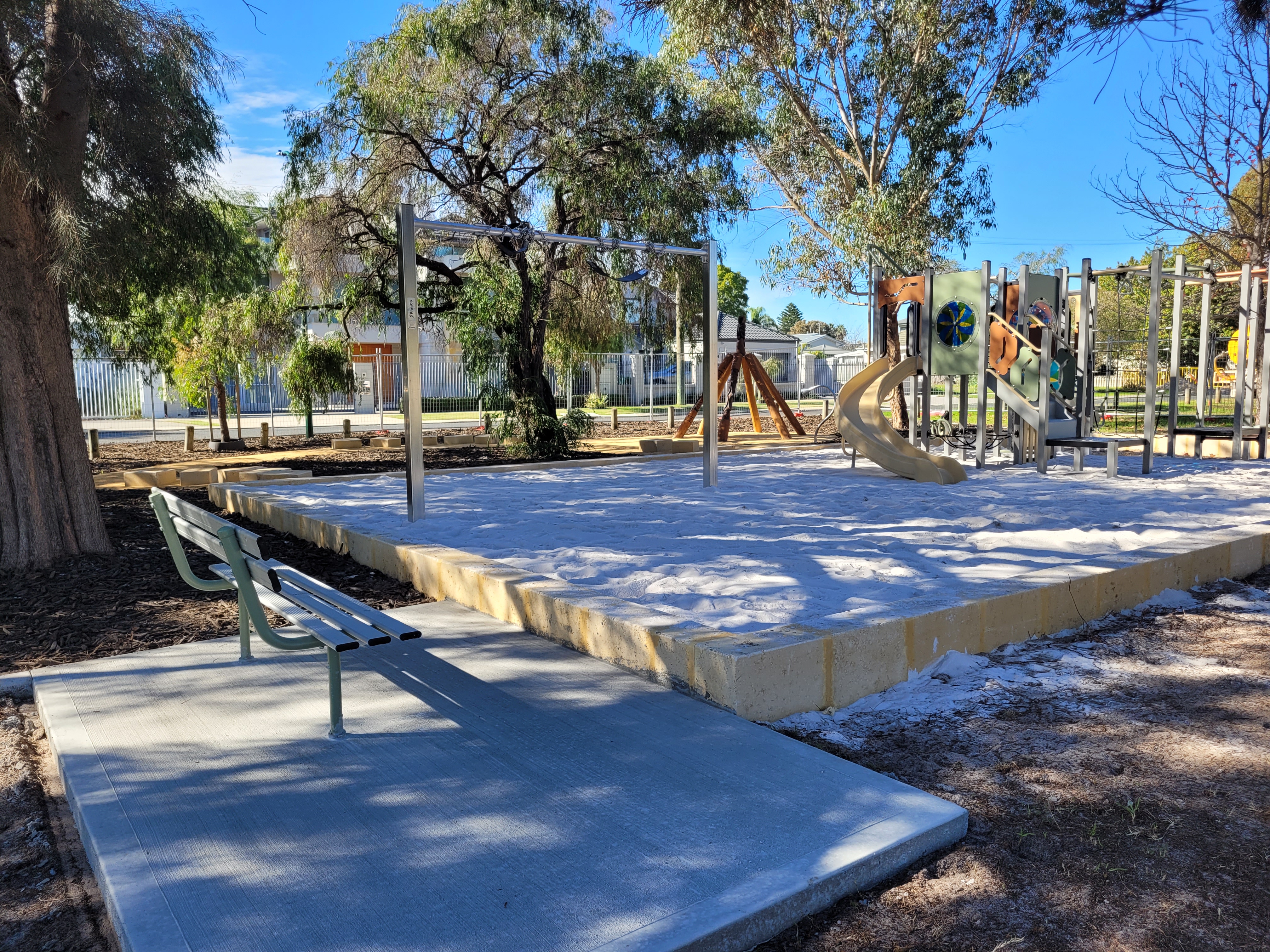 Progress photography of Swanview Reserve playground upgrade