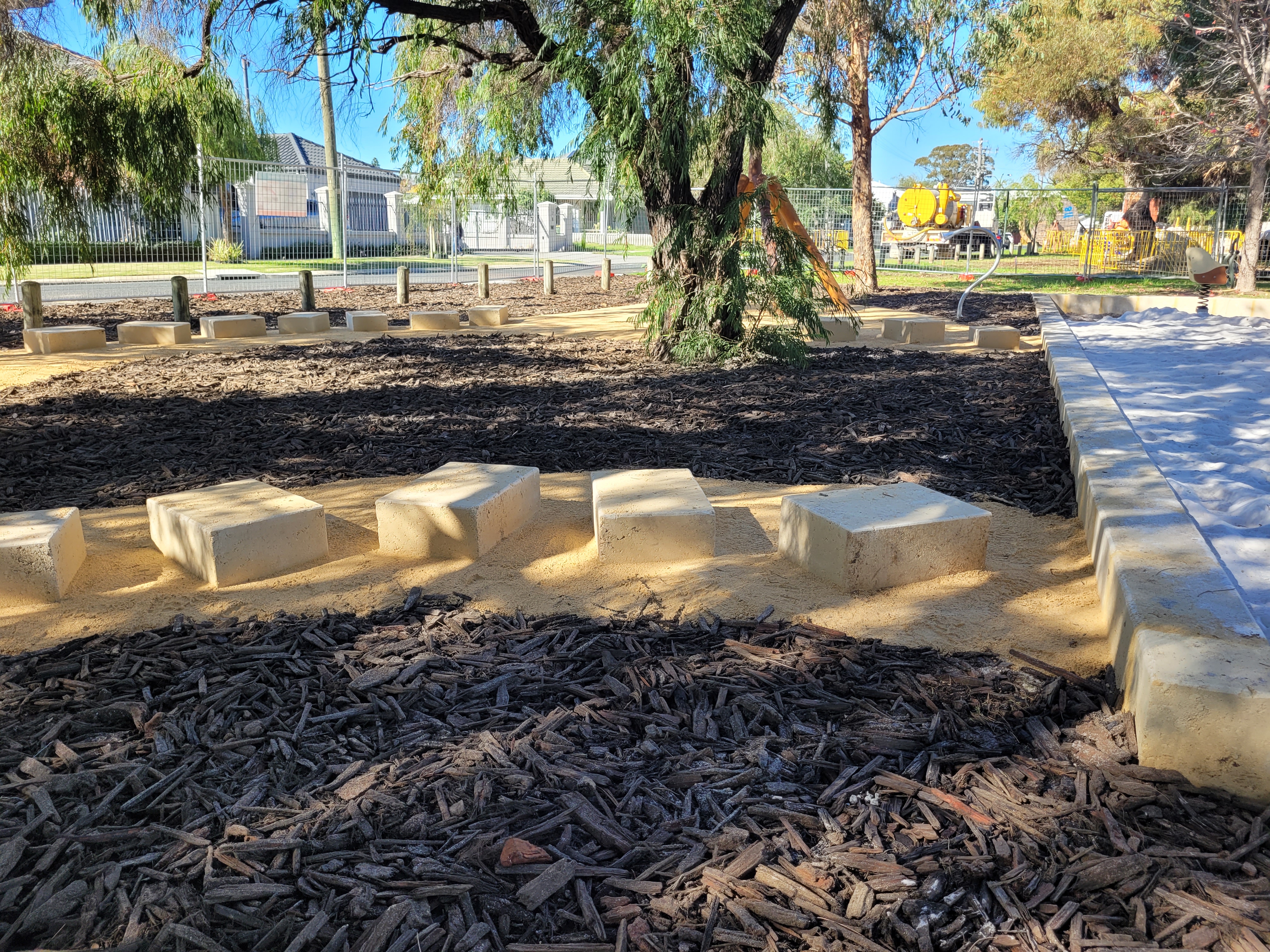 Progress photography of Swanview Reserve playground upgrade