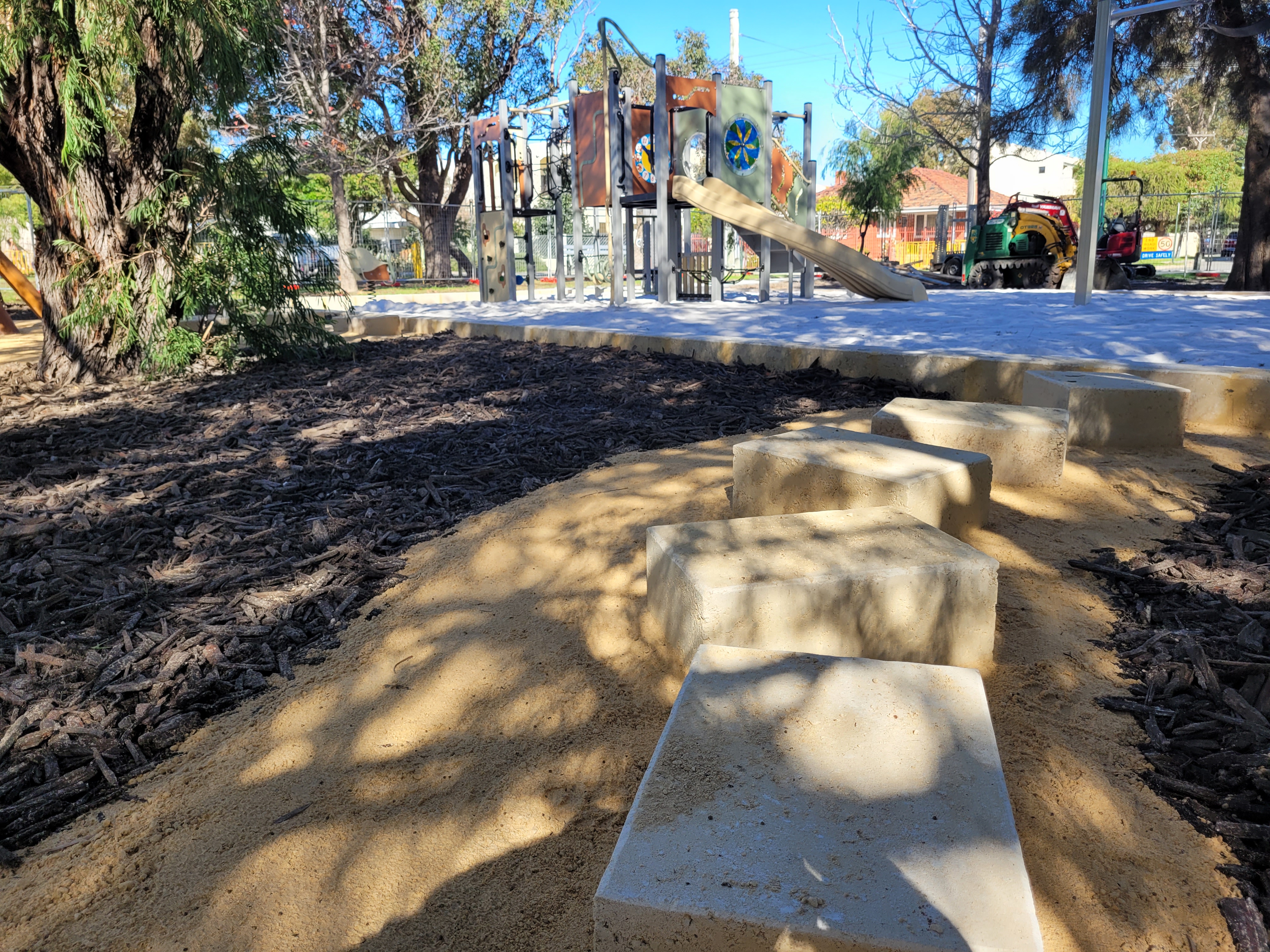 Progress photography of Swanview Reserve playground upgrade