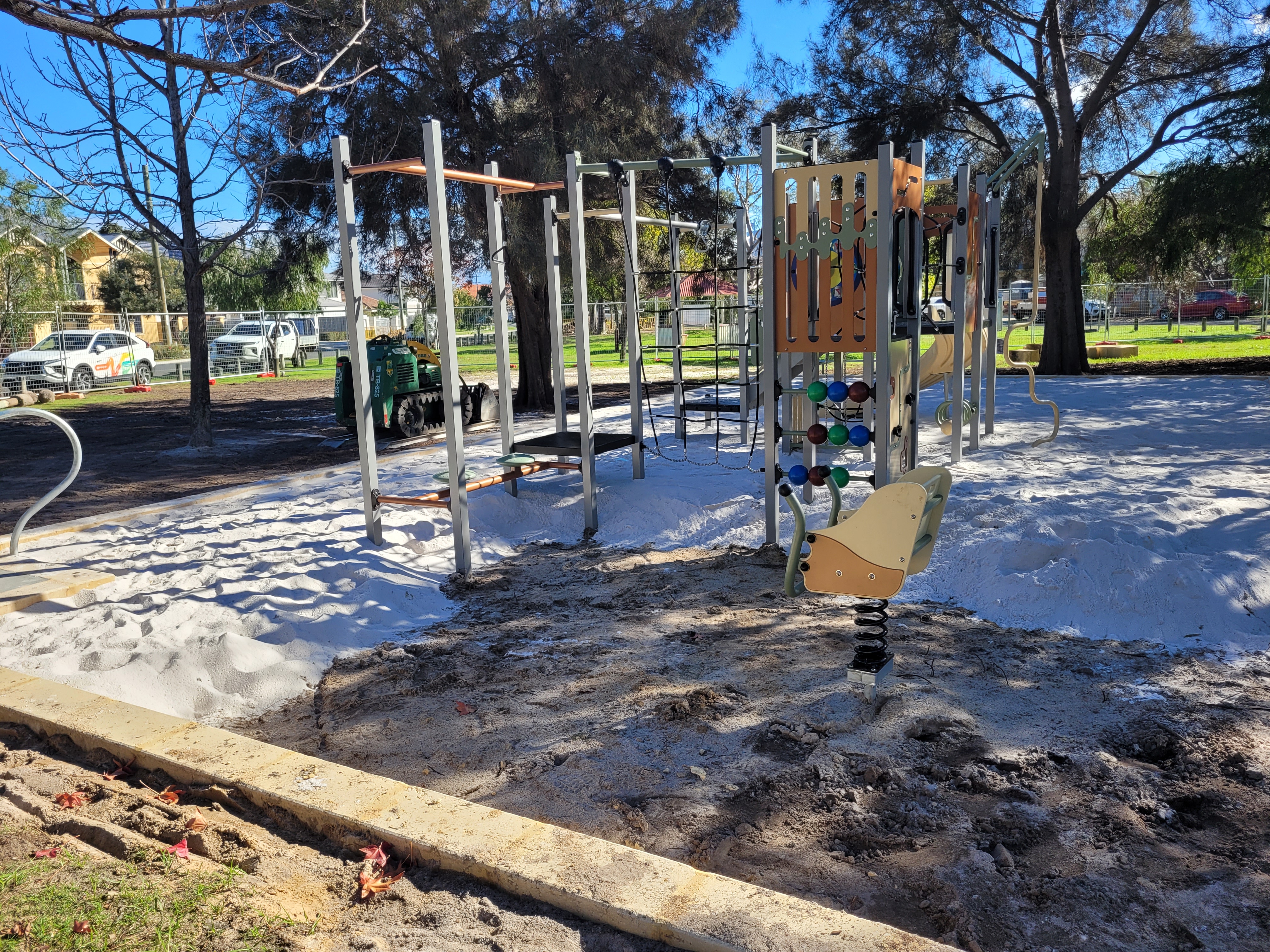 Progress photography of Swanview Reserve playground upgrade