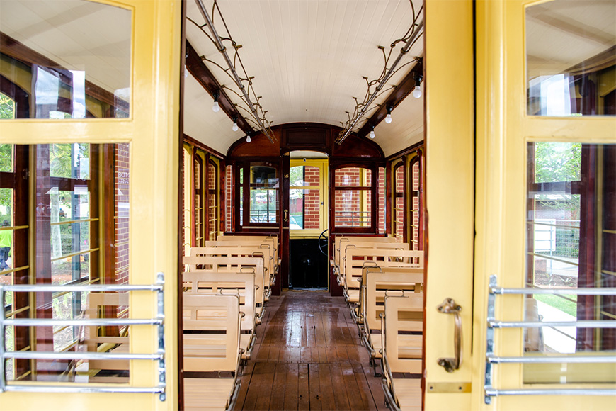 Inside tram