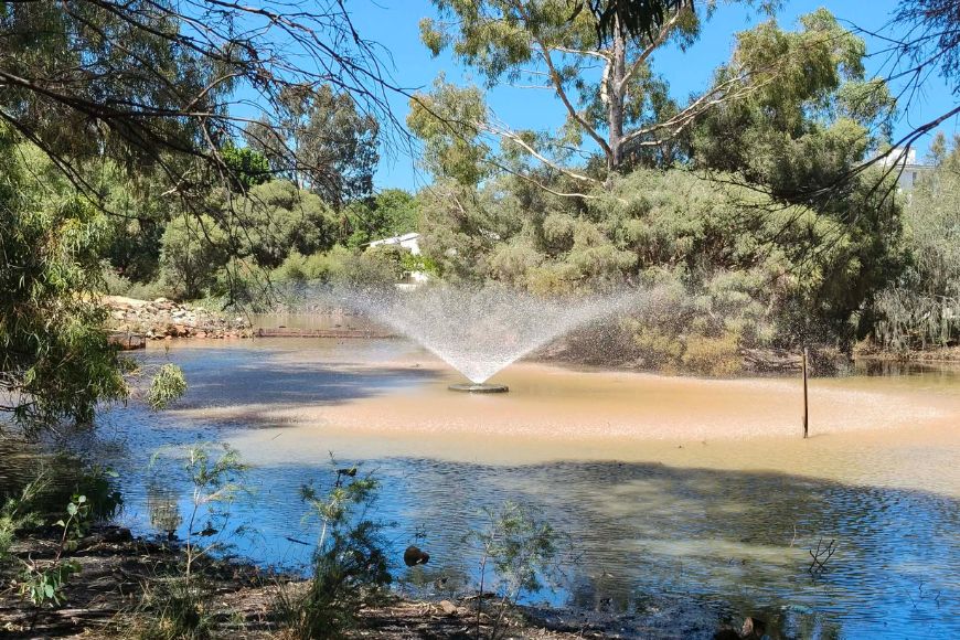 The new aerator at Lake Tondut