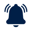 Navy blue bell icon