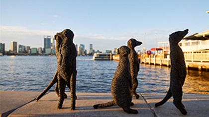 MeerkatsculpturesontheMendsStreetforeshore