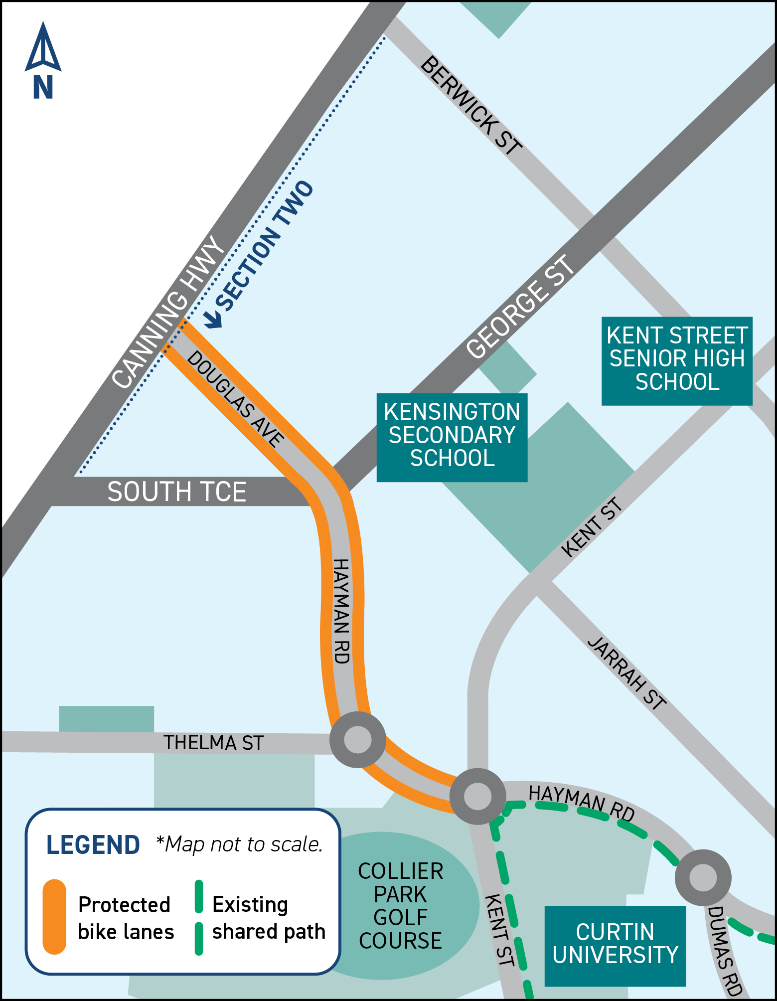 Map of proposed bike route