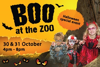 GraphicwithchildreninHalloweencostumesandtextthatreadsBooattheZoo