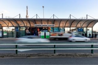 CanningBridestationwithtrafficgoingpast