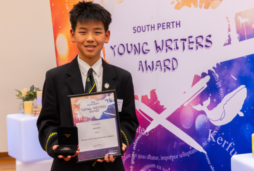 Winning entrant with award