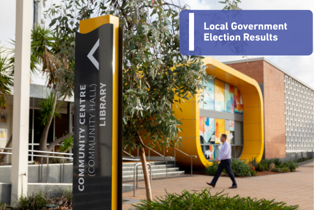 Civic Centre with the text overlaid: Local Government Election Results.