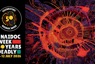 NAIDOCWeekbannerwithdates5-12July2026andtheme50YearsDeadly