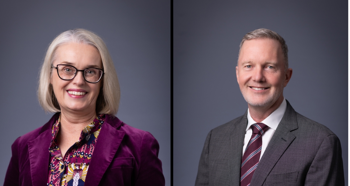 Portrait of council members Bronwyn David and Gavin Denton.