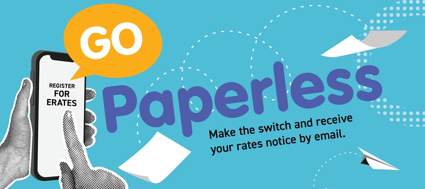 GraphicpostwiththewordsGoPaperlesspromotingeRates