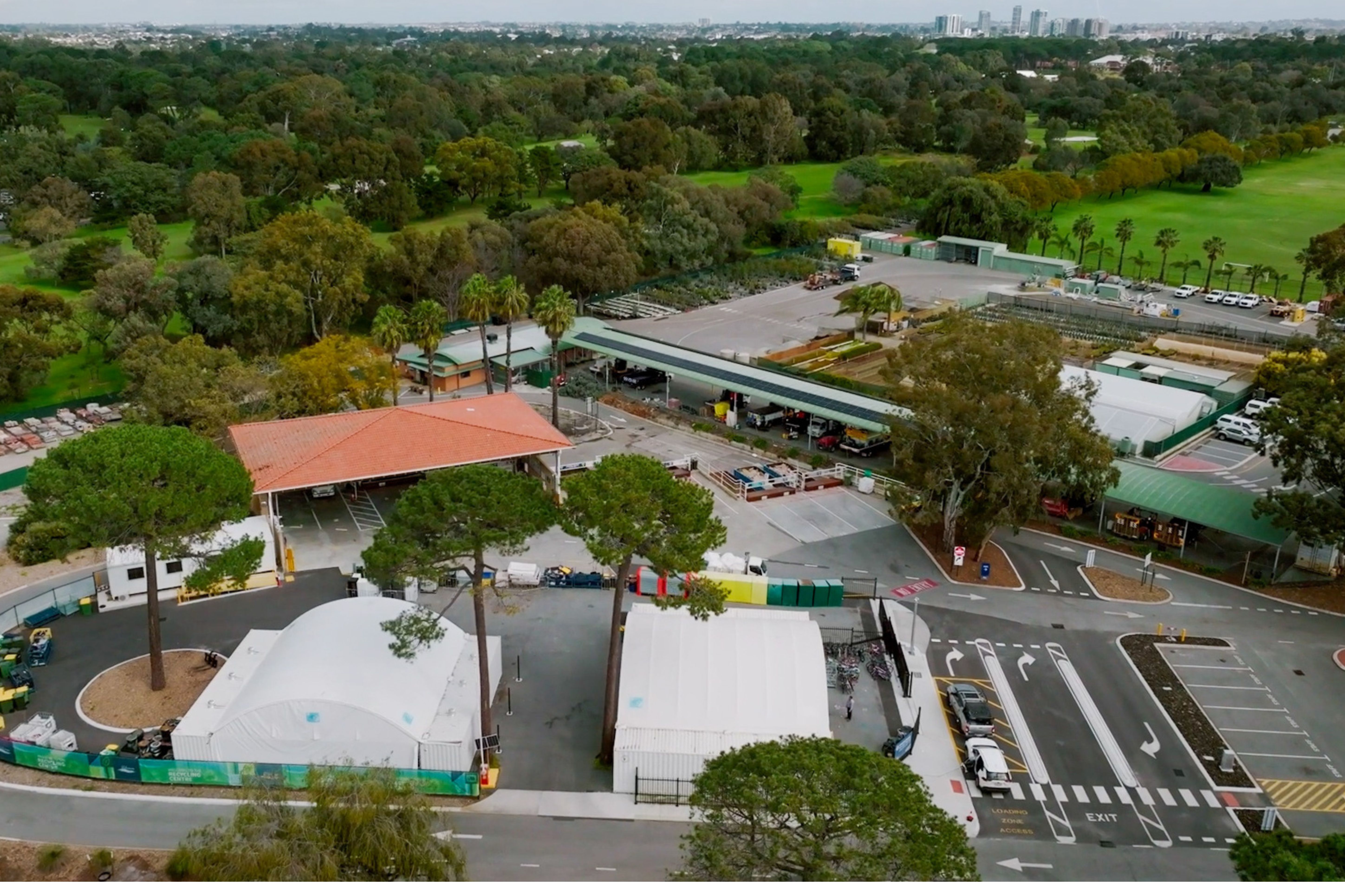 Birds eye view of the Recycling Centre