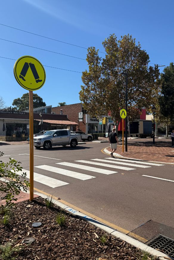 The new Anstey Street pedestrian crossing