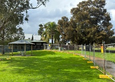 The temporary fencing at the Coode Street riverbank
