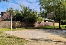 The upgraded basketball and netball court