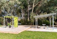 The activity cube and shelter with seating