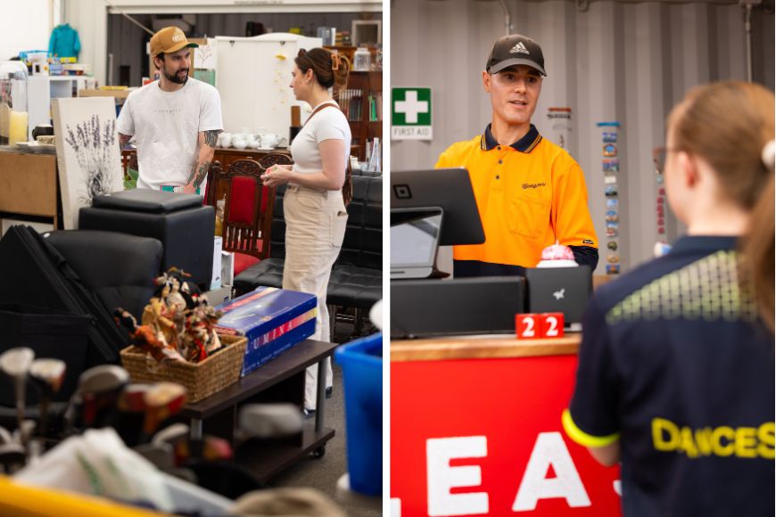 People browsing the Resue Shop and buying quality preloved items