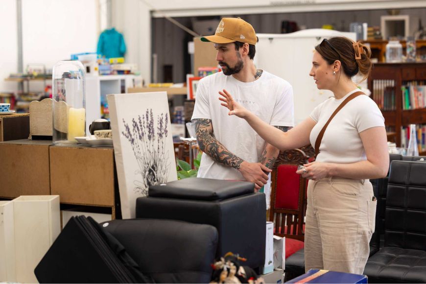 Customers browsing the Reuse Shop