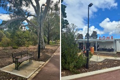 The new LED lights at George Burnett Park