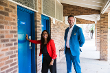 MsZanetaMascarenhasMPMemberforSwanandCityofSouthPerthMayorGregMilneroutsideanagingchangeroom