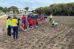 Manning Primary planting at Elderfield Wetlands