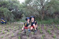 Manning Primary planting at Elderfield Wetlands